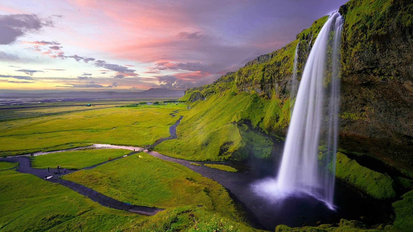 Iceland waterfall landscape